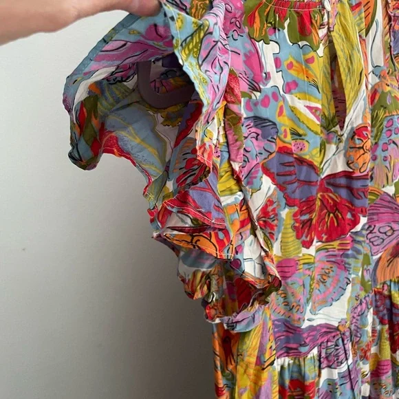 Caroline Constas Red Pink Ruffled A-line Sundress - Picture 9 of 12